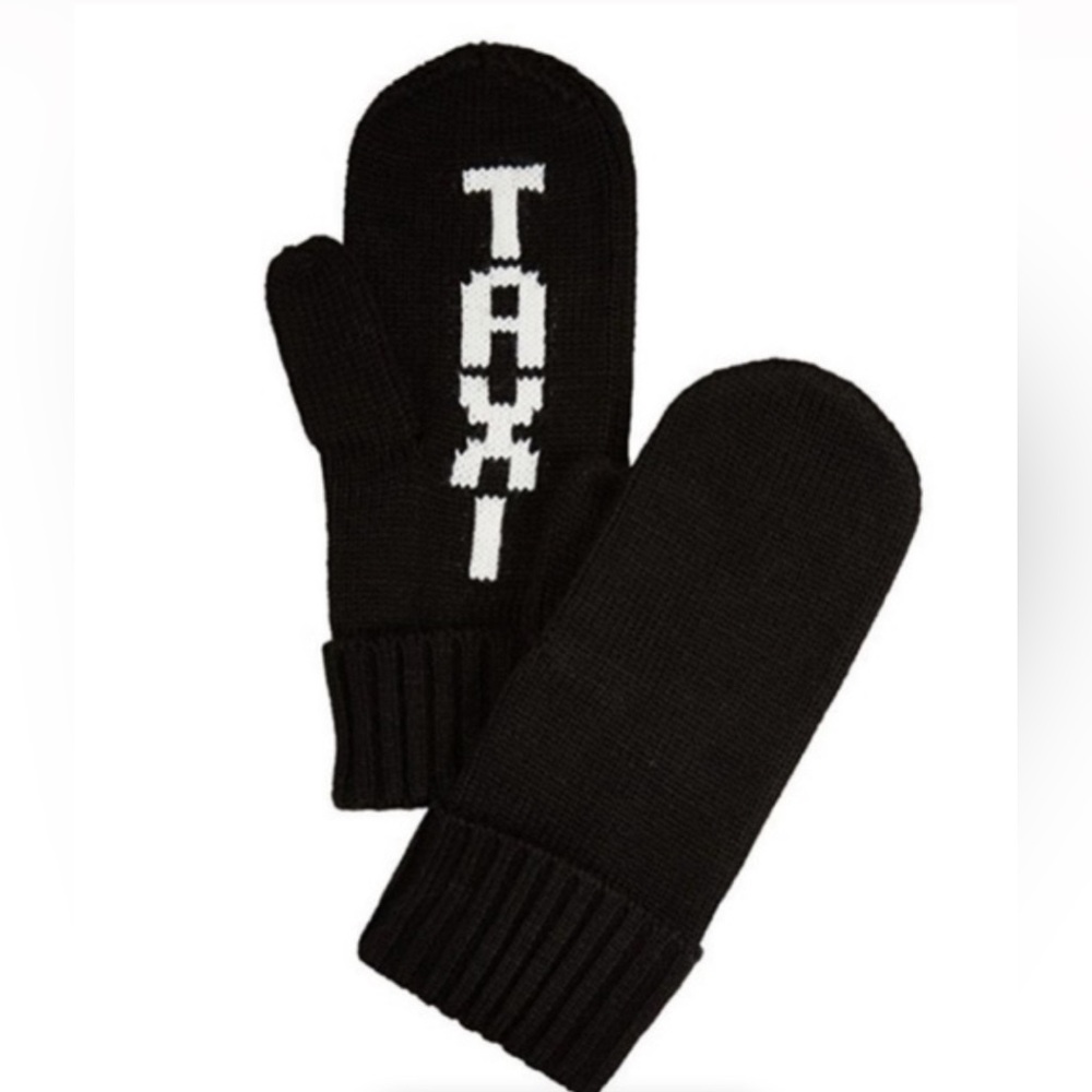LAST ONE NWT [Kate Spade] New York Taxi Cab Mittens Black/White Women’s One Size - Picture 3 of 10